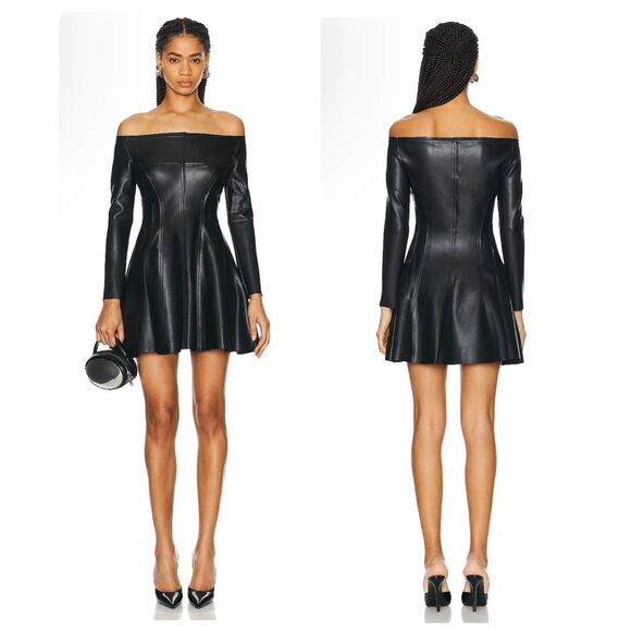 NWOT NORMA KAMALI Off Shoulder Grace Mini Dress Sz S $245
